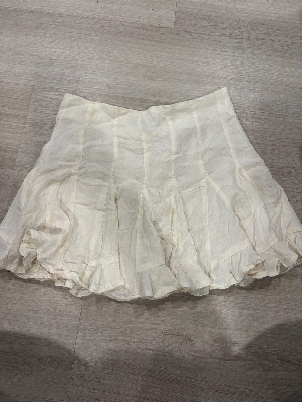 Forever 21 Cream Ruffled Circle Skirt